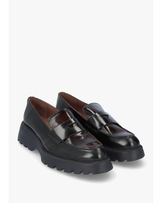 Wonders Devina Black Patent Leather Chunky Loafers