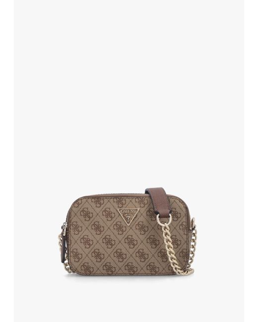 Guess Brown Noelle Latte Logo Cross-body Bag