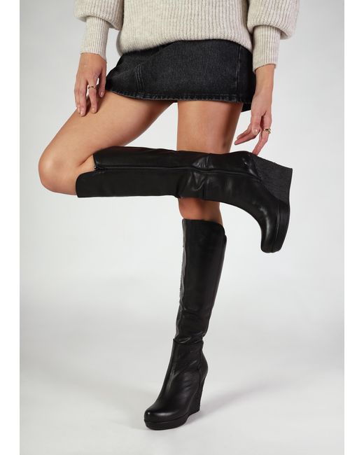 Daniel Black Wiser Knee High Wedge Boots