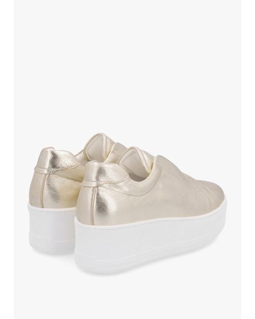 Daniel White Tred Gold Leather Laceless Flatform Trainers