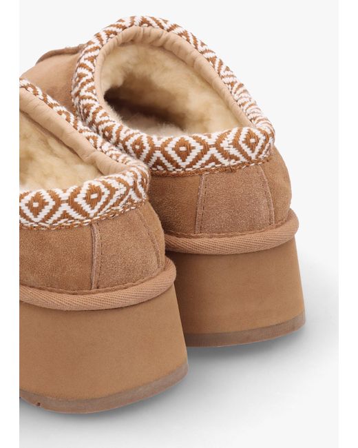 Daniel Brown Somolly Tan Suede Shearling Platform Slippers