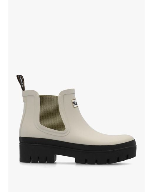 Barbour Multicolor Halton Light Oak Bleached Ankle Wellington Boots