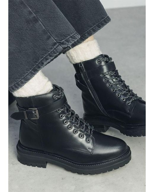 Moda In Pelle Black Omola Buckle Ankle Boots