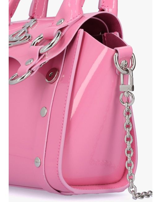 Vivienne Westwood Betty Mini Pink Shiny Patent Leather Tote Bag