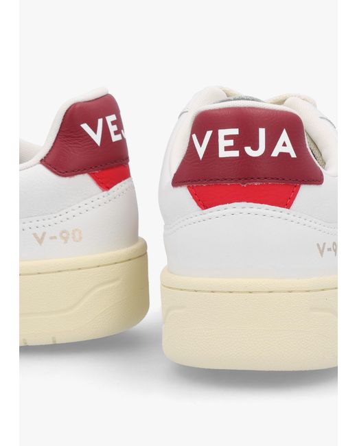 Veja Pink V-90 O.T Leather Extra Marsala Trainers