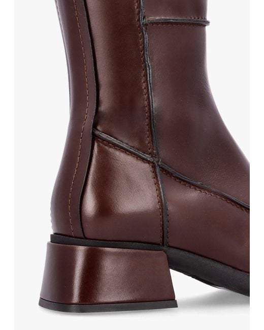 Miista Alzira Brown Black Leather Mid-calf Boots