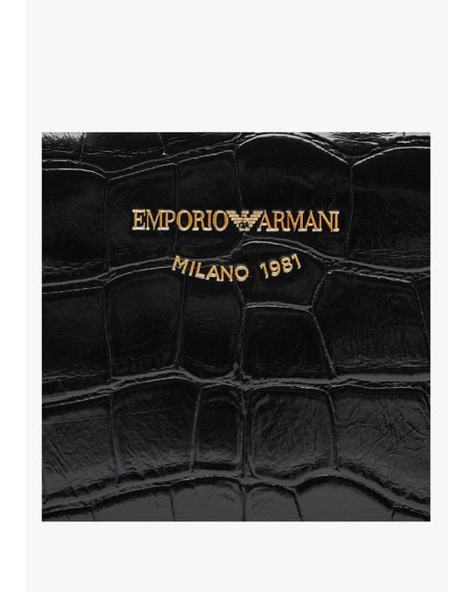 Emporio Armani Croc Ii Black Camera Bag