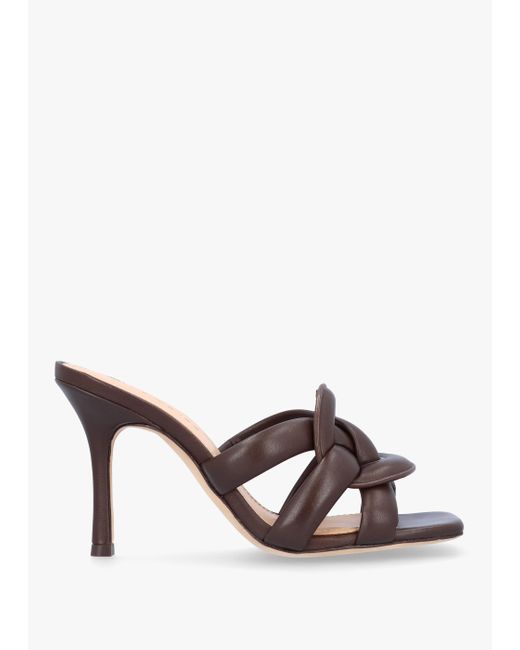 COACH Brown Kellie Maple Leather High Heel Mules