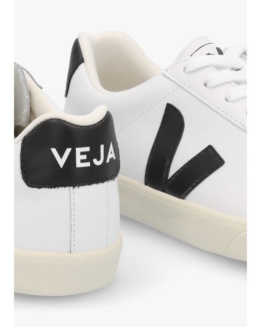 Veja Esplar Logo Extra White Black Leather Trainers