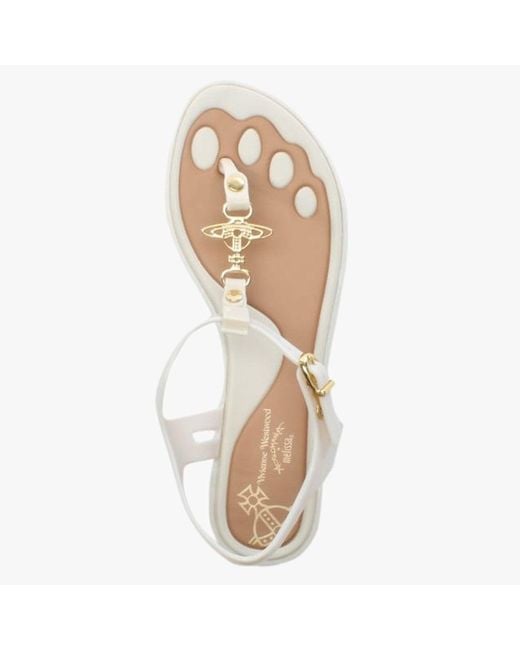 Vivienne Westwood X Melissa Solar Orb Ivory Toe Post Sandals in White | Lyst