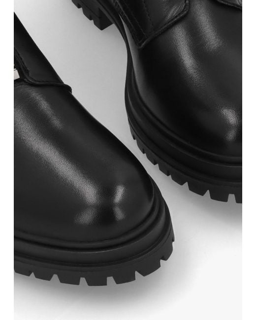 Daniel Izippe Black Leather Front Zip Ankle Boots