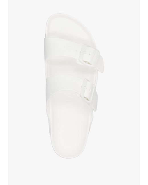 Birkenstock White Arizona Eva Two Bar Mules , Fabric