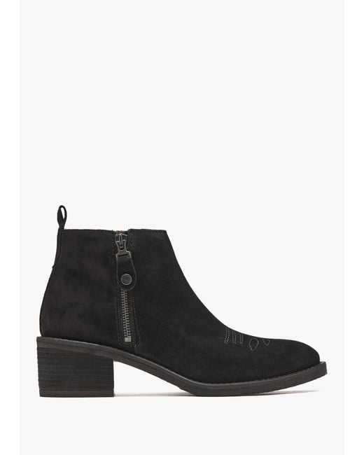 Alpe Black Ackie Western Ankle Boots