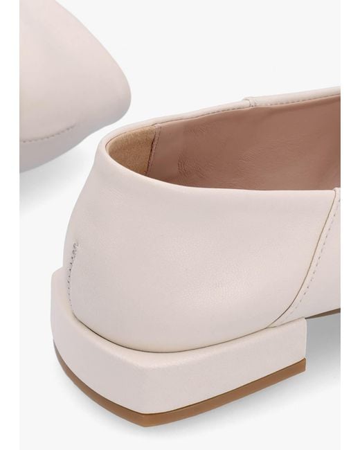 Daniel Natural Saria Cream Leather Square Toe Ballet Pumps