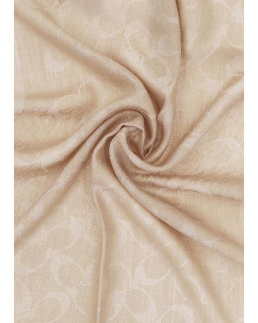 COACH Natural Bias Signature C Camel Wool Mix Oblong Scarf