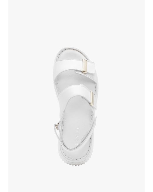 Daniel Lellie White Leather Two Bar Sandals