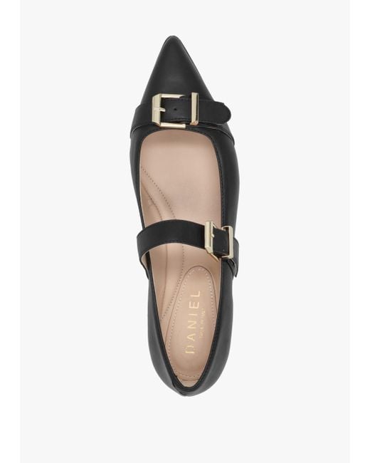 Daniel White Nancy Black Leather Pointed Toe Pumps