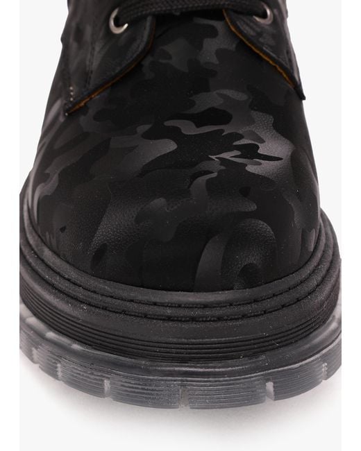 Daniel Rammie Black Leather Camo Ankle Boots