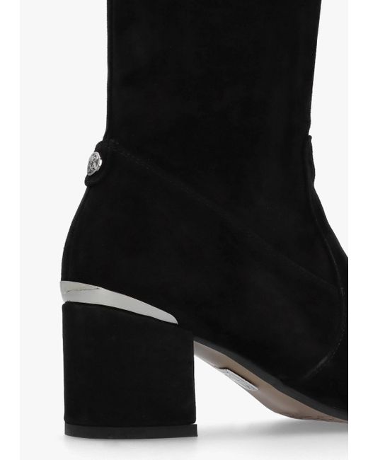 Moda In Pelle Retta Black Suede Block Heel Over The Knee Boots