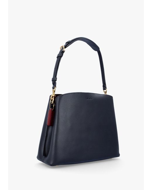COACH Blue Willow Black Leather Shoulder Bag