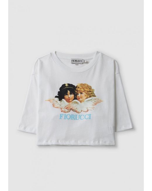 Fiorucci White Fc Vintage Angels Cropped T-shirt