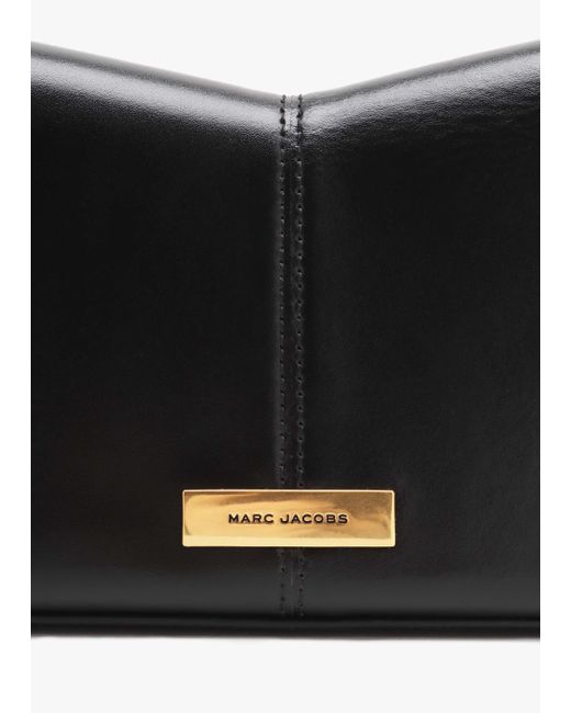Marc Jacobs White The St. Marc Black Leather Chain Wallet