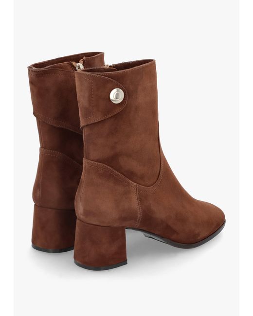 Daniel Brown Payton Tan Suede Block Heel Ankle Boots
