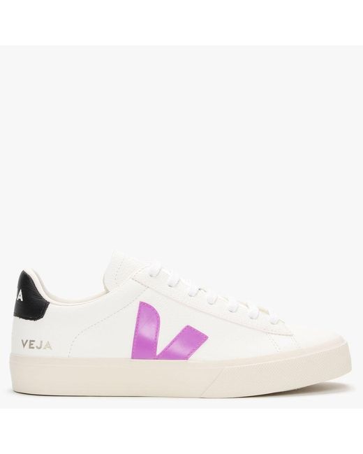 Veja Campo Chromefree Leather White Ultraviolet Black Trainers