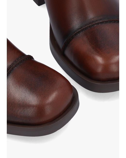 Daniel Tabitha Brown Leather Block Heel Ankle Boots