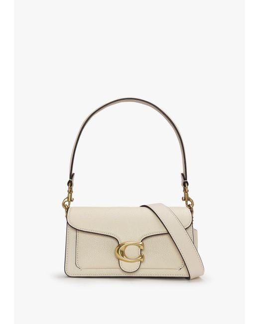 COACH Natural Tabby 20 Chalk Leather Shoulder Bag