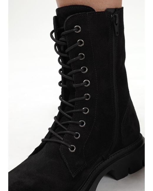 Daniel Lacie Black Suede Lace Up Ankle Boots