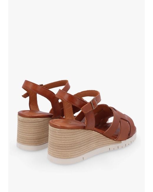 Moda In Pelle Brown Pedie Wedge Sandals
