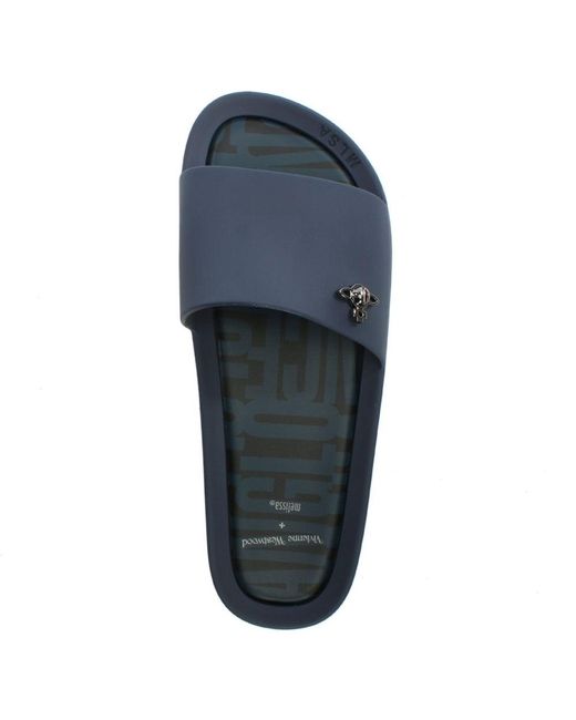 Vivienne Westwood X Melissa Navy Matte Orb Beach Sliders in Blue | Lyst UK