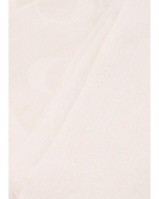 COACH Natural Bias Signature C Chalk Wool Mix Oblong Scarf