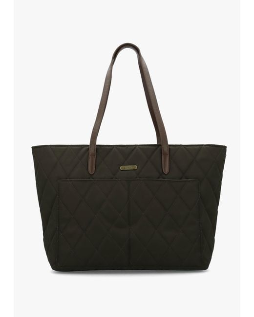 Barbour Black Quilted Tote Bag