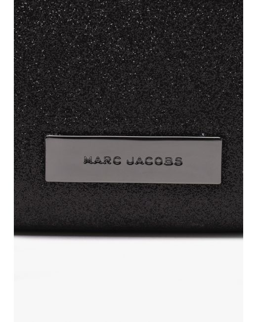 Marc Jacobs White The Galactic Glitter St. Marc Black Leather Chain Wallet