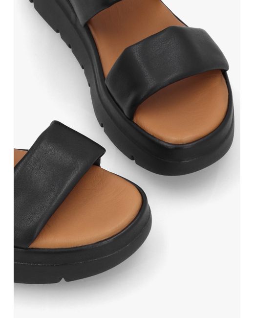 Moda In Pelle Netty Black Leather Chunky Sandals