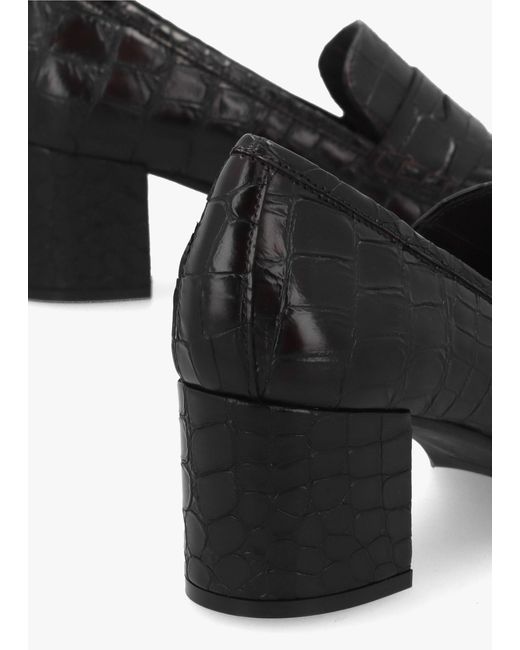 Daniel Black Python Leather Block Heel Loafers