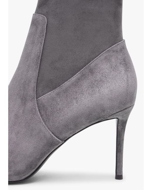 Daniel Black Stret Grey Suede Over The Knee Boots