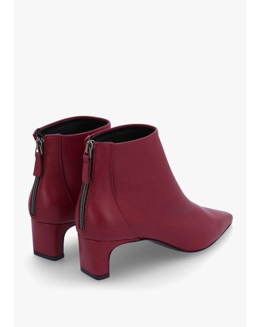 Daniel Red Sedda Burgundy Leather Low Heel Ankle Boots
