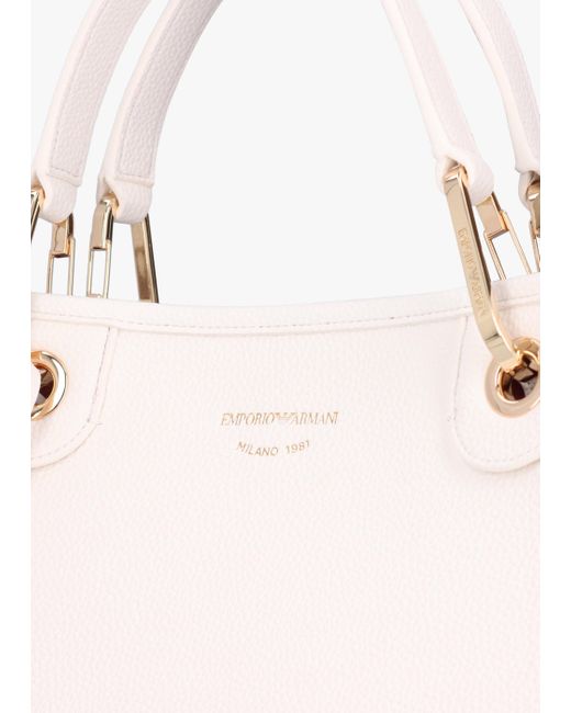 Emporio Armani Pink White Pebbled Shopper With Pouch