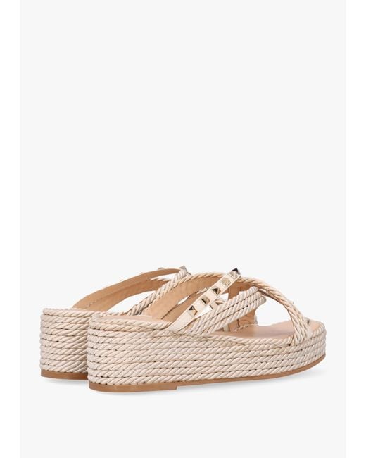 Daniel Multicolor Popey Cream Rope Slab Wedge Mules