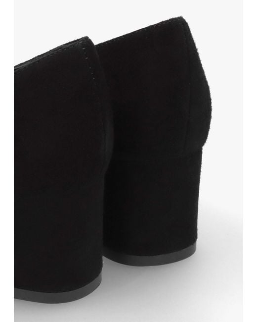 Luca Grossi Black Suede Pointed Toe Block Heel Court Shoes