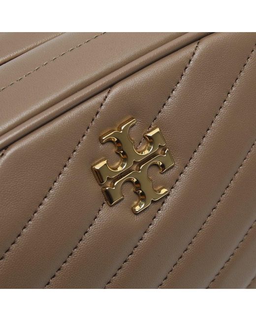 Tory Burch Kira Chevron Classic Taupe Leather Camera Bag in Brown - Lyst