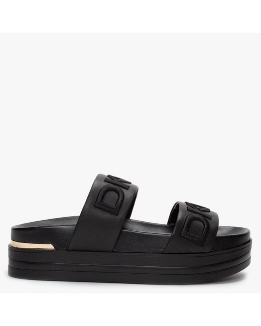 DKNY Tee Double Band Black Sliders