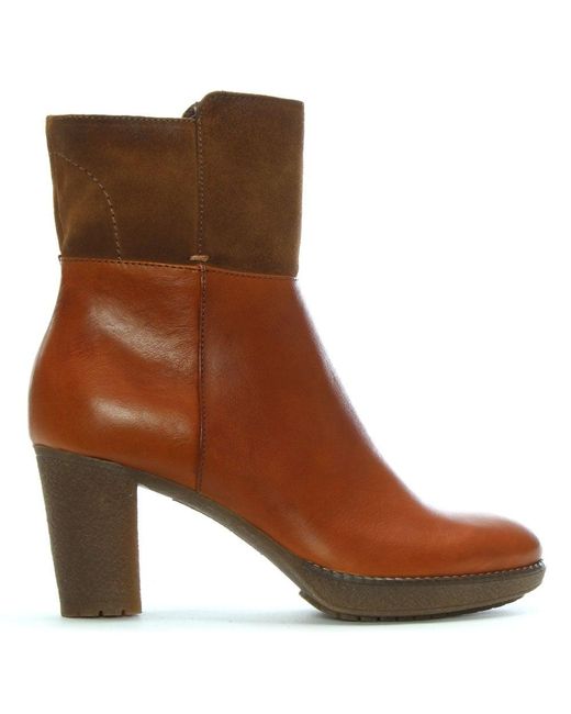 Shoon Brown Tan Leather & Suede Contrast Ankle Boots