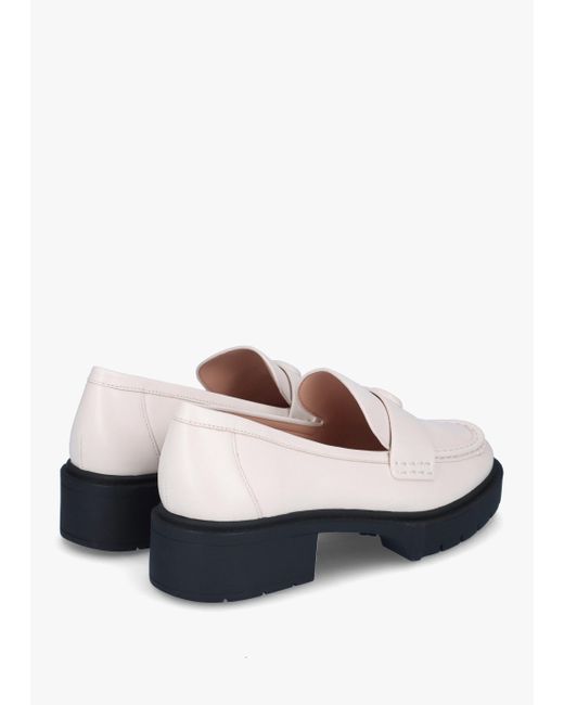 COACH White Leah Leather Loafer