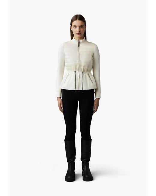 Mackage White Joyce Hybrid Peplum Cream Jacket