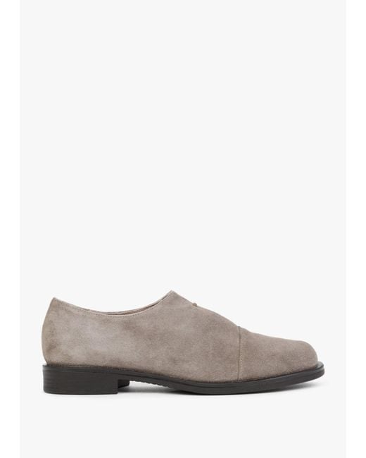 Daniel Gray Crystie Taupe Suede Embellished Oxford Shoes