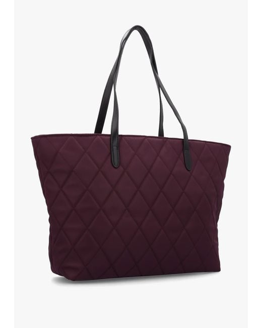 Barbour Purple Quilted Fig Tote Bag